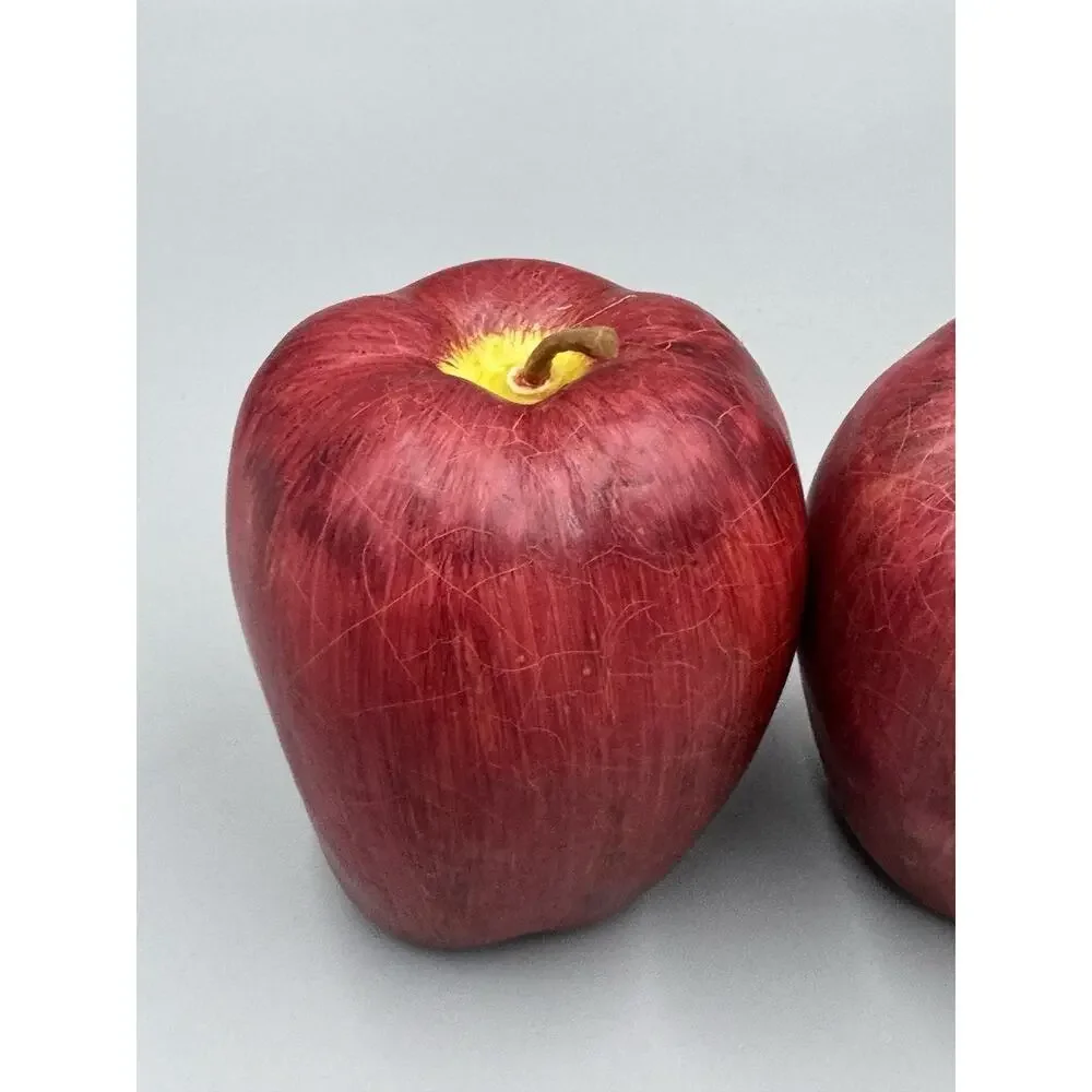 Apples Lot of 3 Red Realistic Artificial Fruit Imitation Home Decor Props